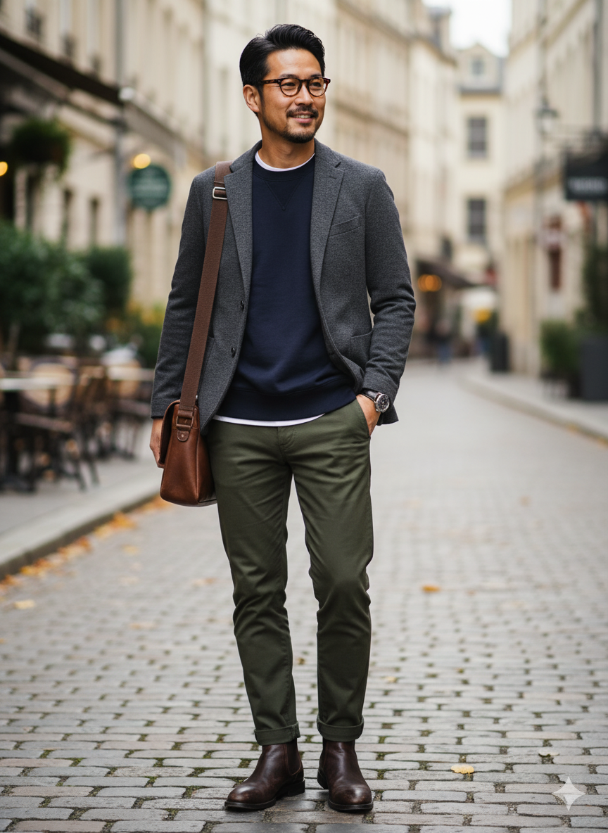 スウェットシャツコーディネート例1